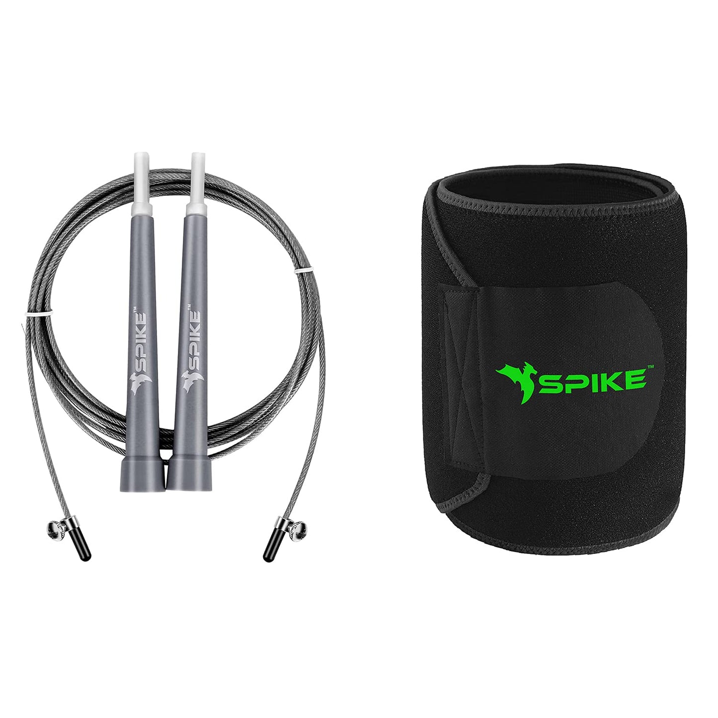 Spike Skipping Rope (Grey) + Spike Slim Belt (Black)