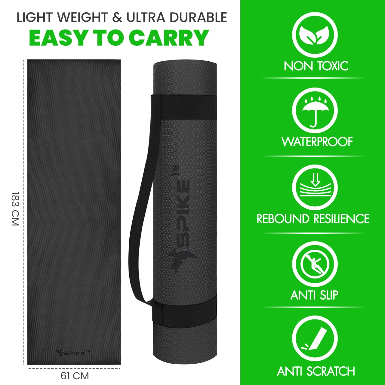 Spike EVA Yoga Mat With Carry Starp